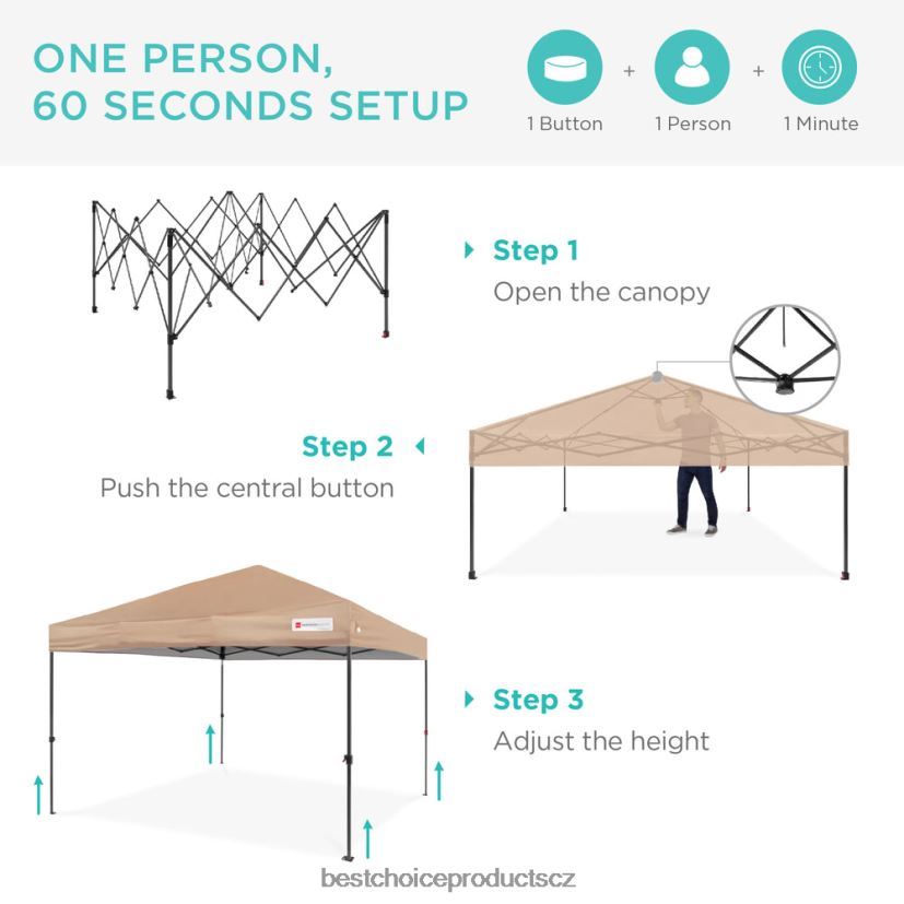 Best Choice Products okamžitá vyskakovací stříška pro jednu osobu s taškou na kolečkách venkovní bydlení | opálení FF22861056