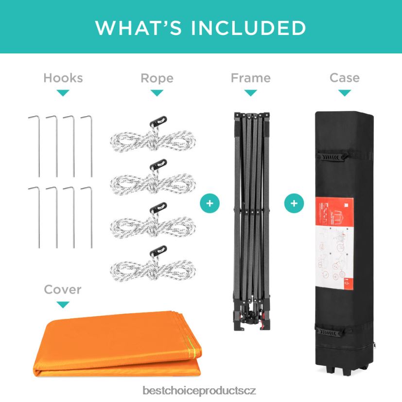 Best Choice Products okamžitá vyskakovací stříška pro jednu osobu s taškou na kolečkách venkovní bydlení | oranžový FF22861058