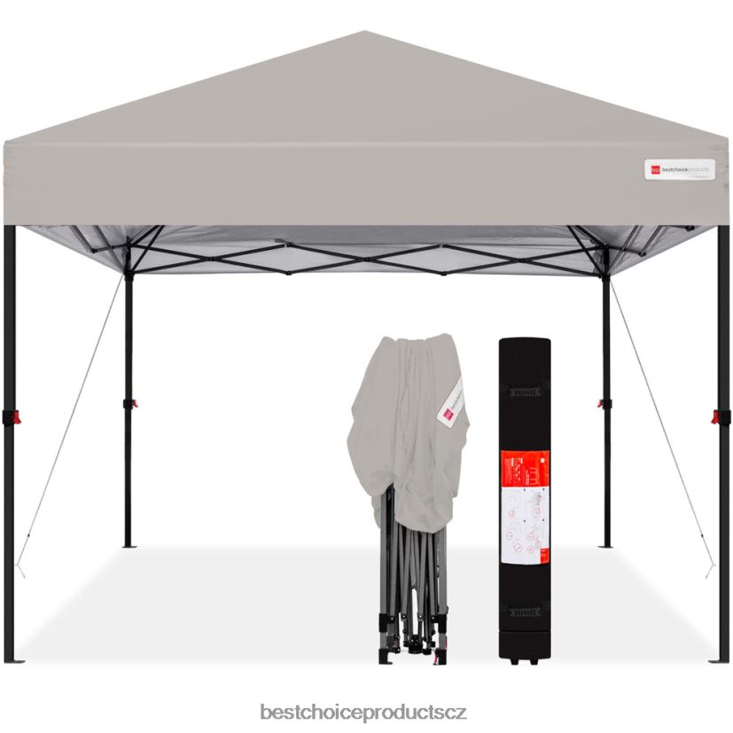 Best Choice Products okamžitá vyskakovací stříška pro jednu osobu s taškou na kolečkách venkovní bydlení | světle šedá FF22861055