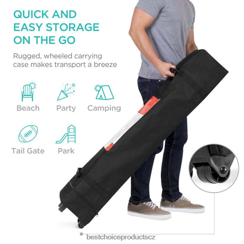 Best Choice Products okamžitá vyskakovací stříška pro jednu osobu s taškou na kolečkách venkovní bydlení | světle šedá FF22861055