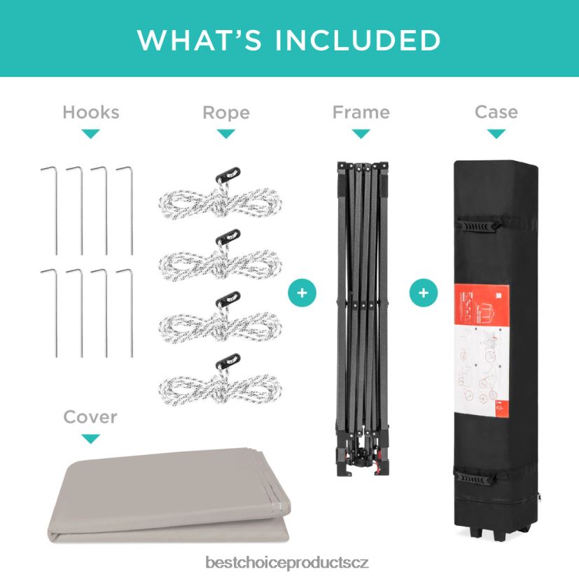 Best Choice Products okamžitá vyskakovací stříška pro jednu osobu s taškou na kolečkách venkovní bydlení | světle šedá FF22861055