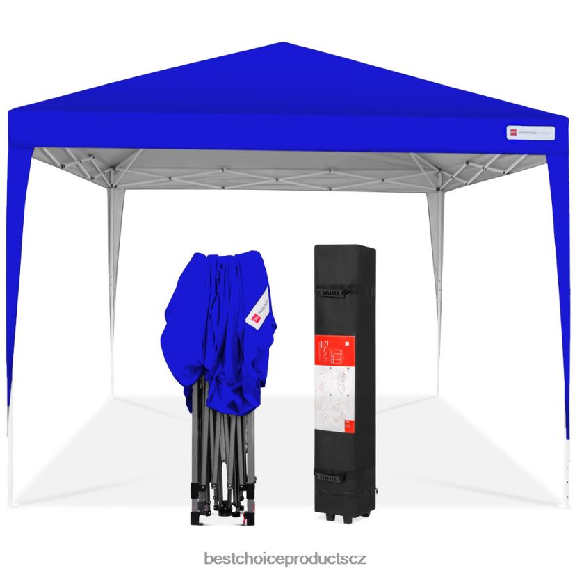 Best Choice Products venkovní přenosný vyskakovací stan s baldachýnem s kufrem, 10x10 stop venkovní bydlení | letovisko modrá FF22861161