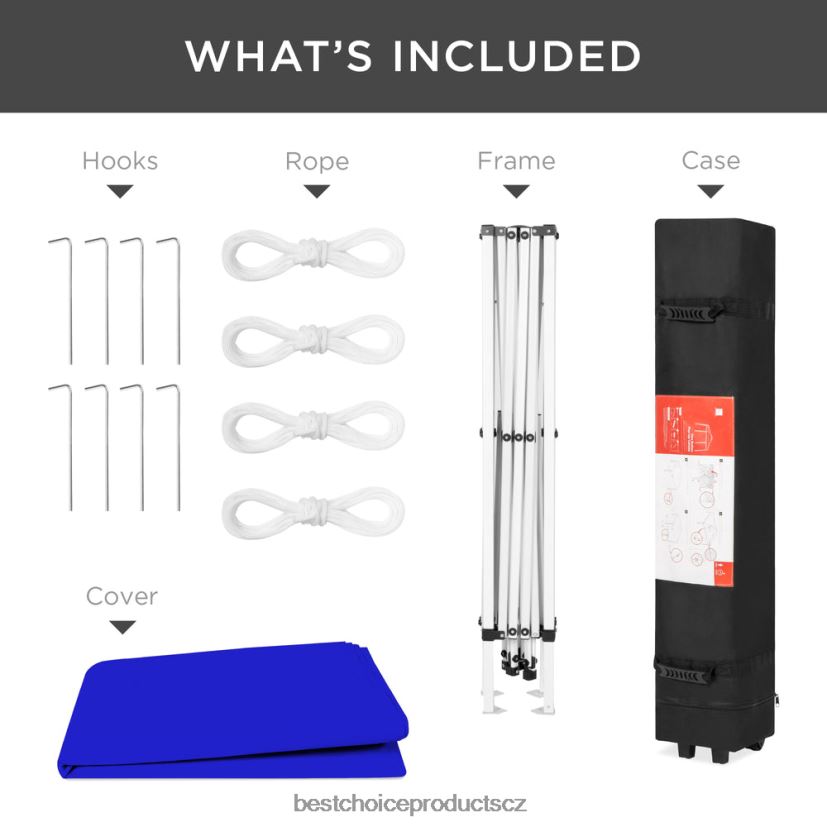 Best Choice Products venkovní přenosný vyskakovací stan s baldachýnem s kufrem, 10x10 stop venkovní bydlení | letovisko modrá FF22861161