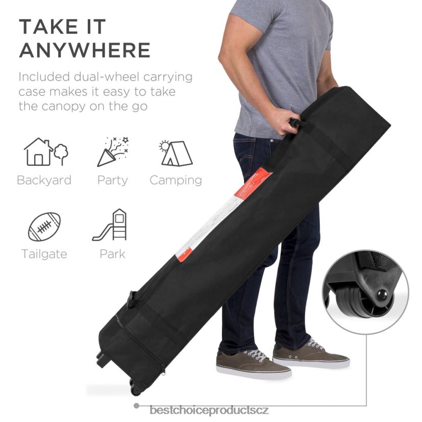 Best Choice Products venkovní přenosný vyskakovací stan s baldachýnem s kufrem, 10x10 stop venkovní bydlení | modrý FF22861153