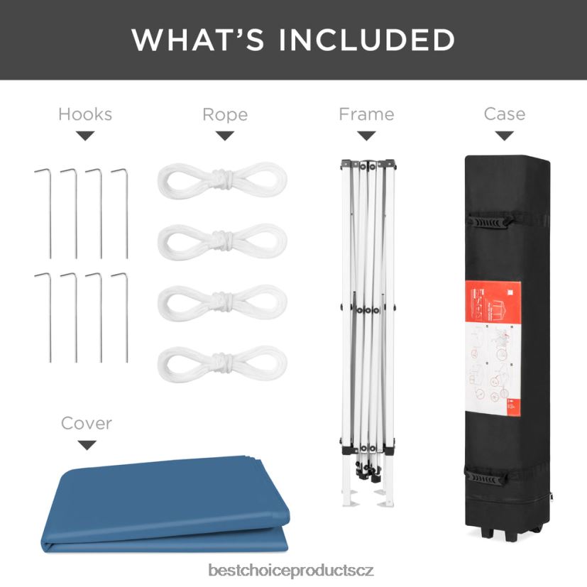 Best Choice Products venkovní přenosný vyskakovací stan s baldachýnem s kufrem, 10x10 stop venkovní bydlení | modrý FF22861153