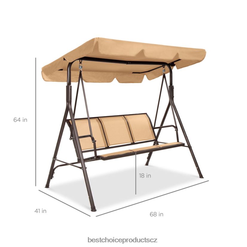 Best Choice Products 2místná venkovní houpačka s kluzákem s baldachýnem s textilní tkaninou, ocelový rám venkovní bydlení | opálení FF22861355