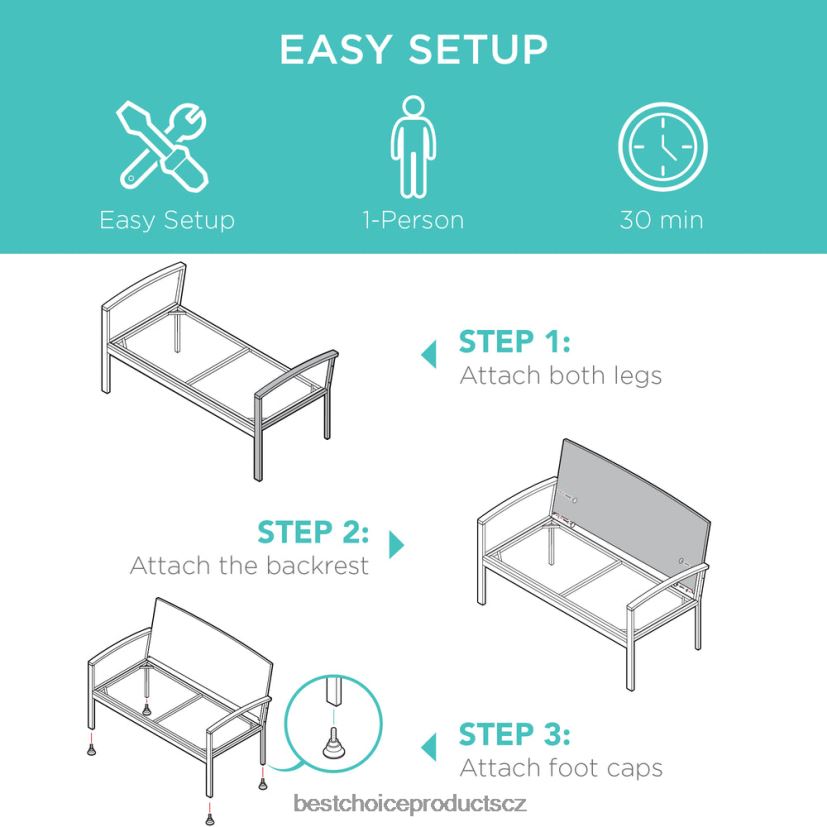 Best Choice Products Venkovní proutěná verandová lavice pro 2 osoby, zahrada s kapacitou 700 lb venkovní bydlení | hnědá/červená FF2286949