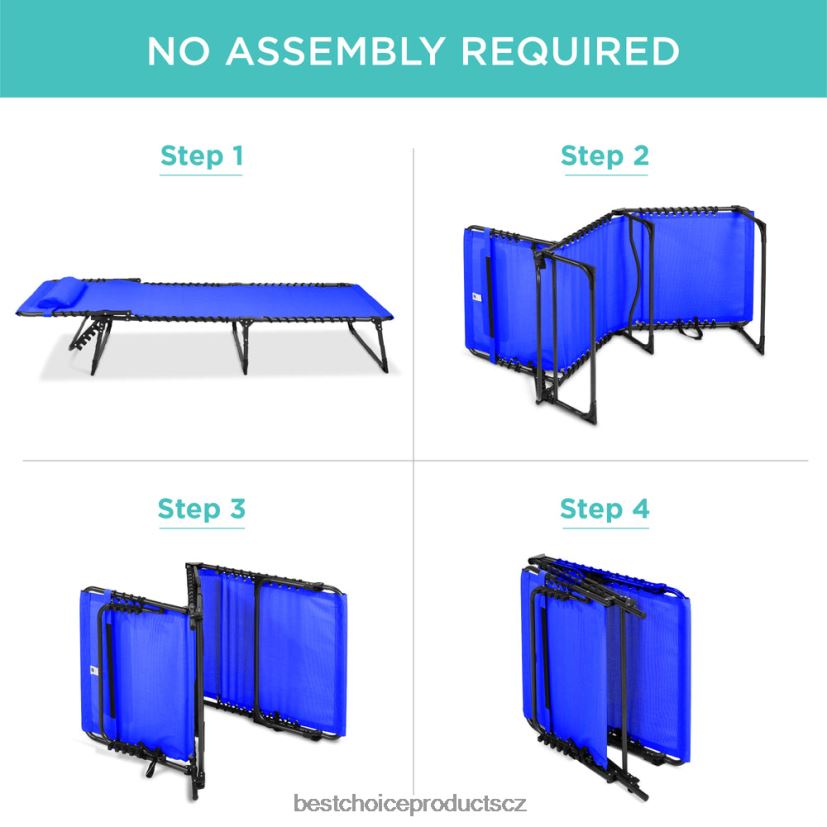 Best Choice Products přenosné lehátko na terasu venkovní křeslo s polštářem venkovní bydlení | letovisko modrá FF2286838