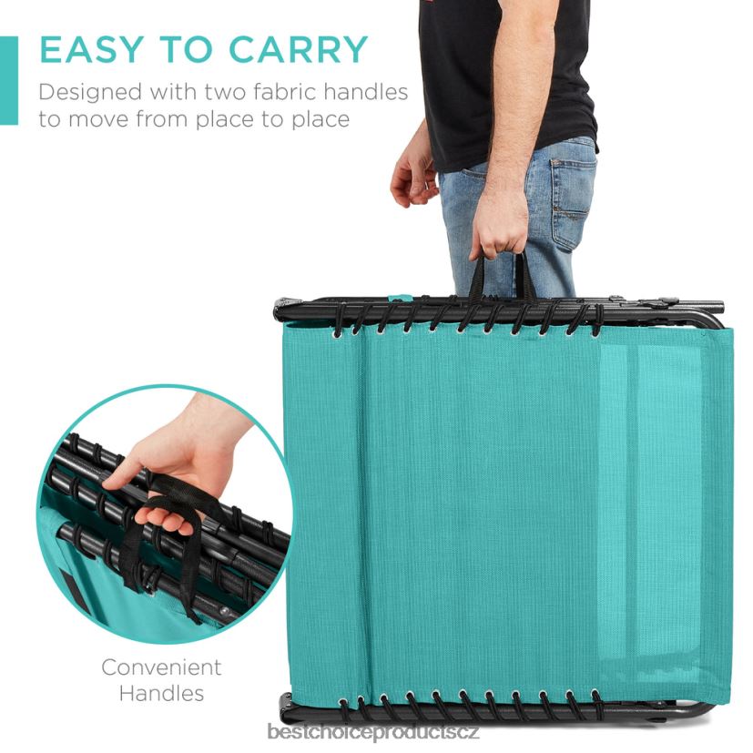 Best Choice Products přenosné lehátko na terasu venkovní křeslo s polštářem venkovní bydlení | modrozelená FF2286840