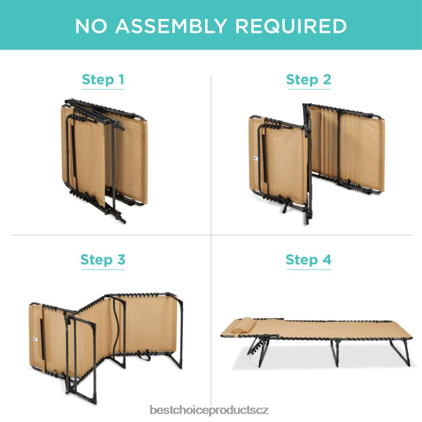 Best Choice Products přenosné lehátko na terasu venkovní křeslo s polštářem venkovní bydlení | opálení FF2286831