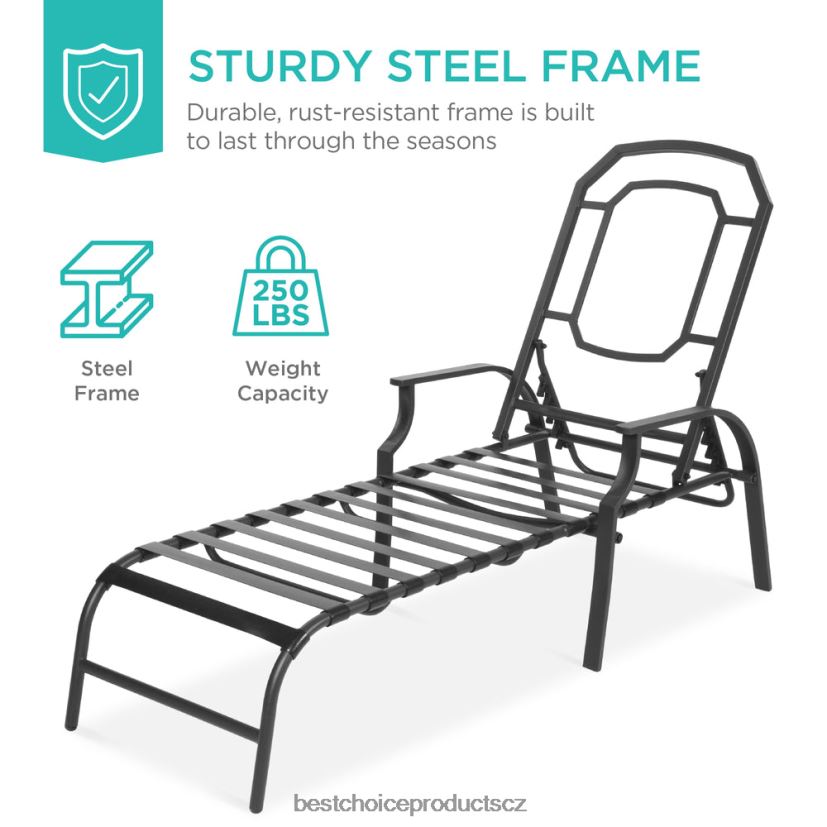Best Choice Products venkovní lenoška polohovací židle nábytek se 2 polštáři venkovní bydlení | námořnická modrá FF2286884