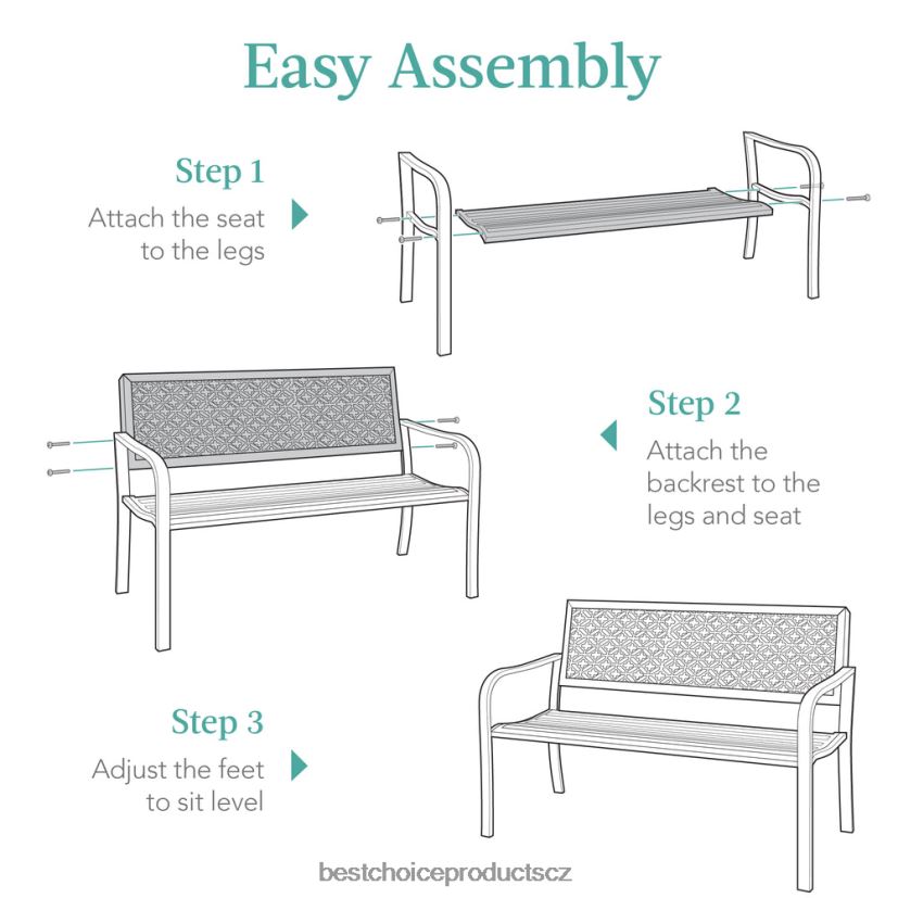 Best Choice Products vnitřní venkovní ocelová lavice s geometrickým opěradlem, nožkami venkovní bydlení | růže červená FF22861450