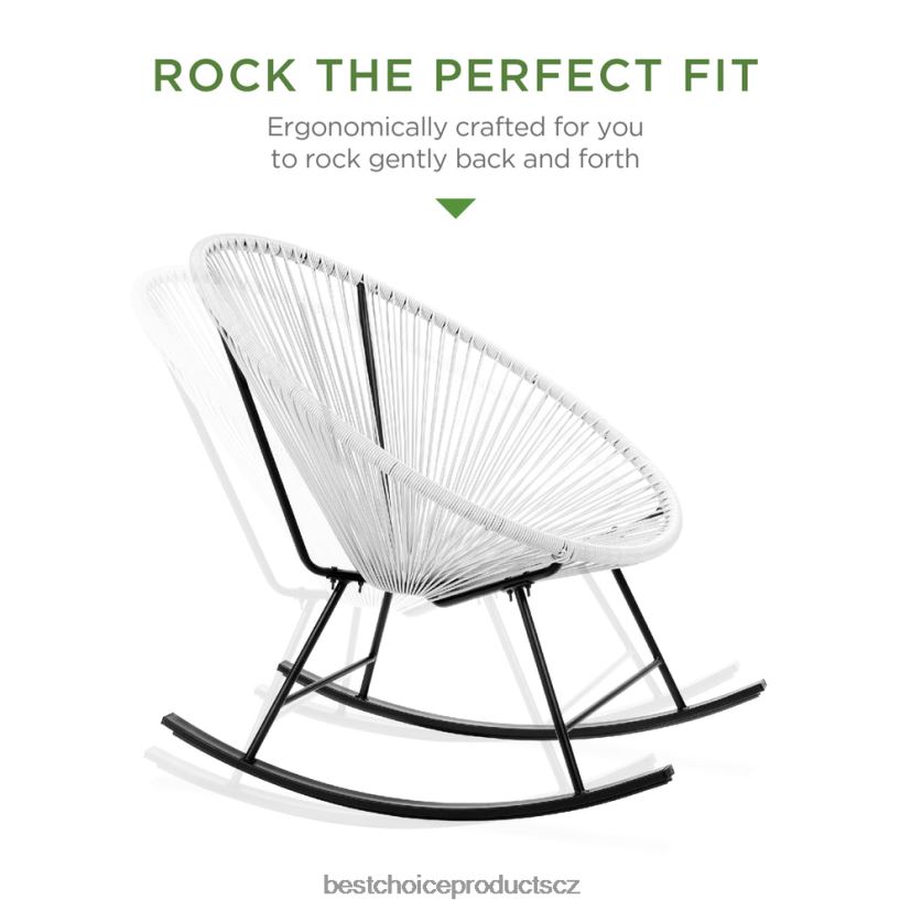 Best Choice Products 3dílná sada bistro houpacího křesla acapulco na terasu z tkaného lana venkovní bydlení | bílý FF22861418