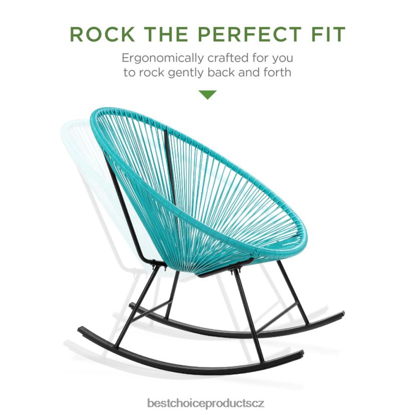 Best Choice Products 3dílná sada bistro houpacího křesla acapulco na terasu z tkaného lana venkovní bydlení | modrý FF22861419