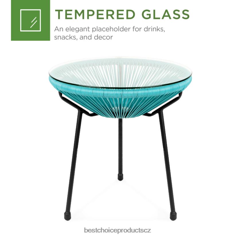 Best Choice Products 3dílná sada bistro houpacího křesla acapulco na terasu z tkaného lana venkovní bydlení | modrý FF22861419