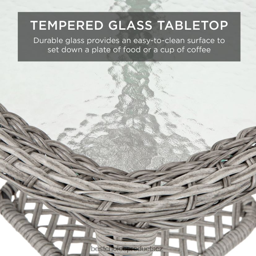 Best Choice Products 3dílná sada proutěného bistro nábytku na terasu se 2 otočnými houpacími křesly, stolem venkovní bydlení | námořnictvo FF22861407