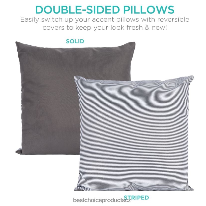 Best Choice Products 5dílná proutěná sekční válenda 2v1 s nastavitelnými sedadly, stříškou, potahem venkovní bydlení | šedá FF22861468