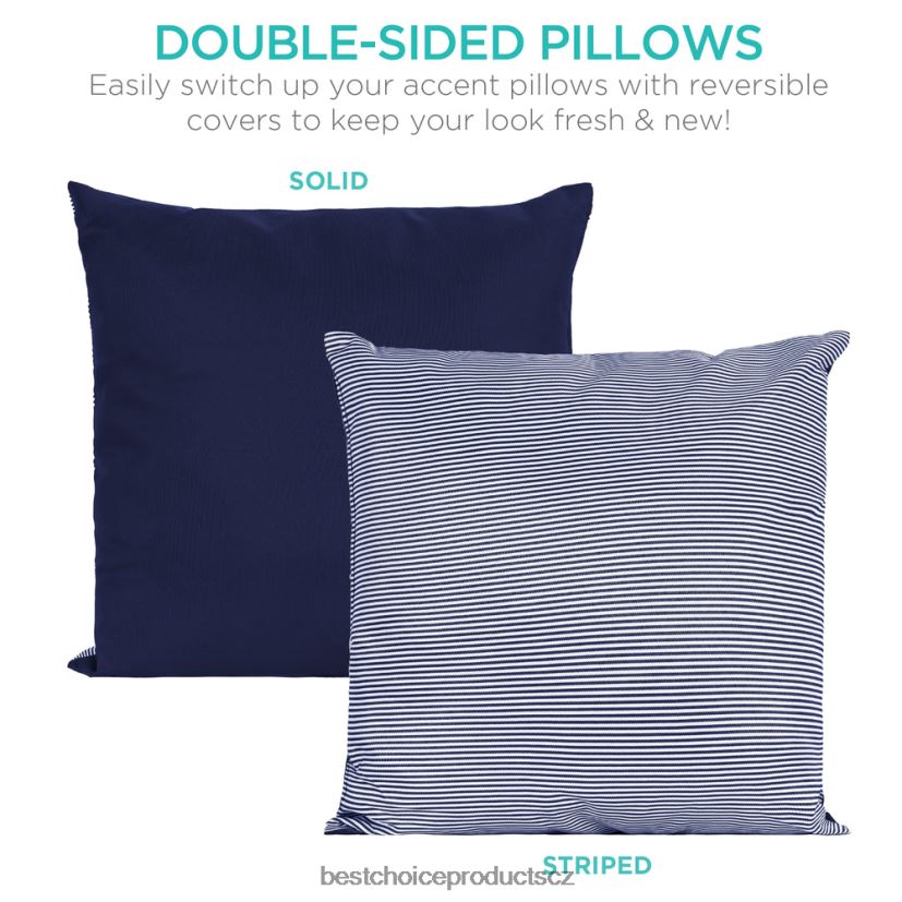 Best Choice Products 5dílná proutěná sekční válenda 2v1 s nastavitelnými sedadly, stříškou, potahem venkovní bydlení | námořnictvo FF22861467