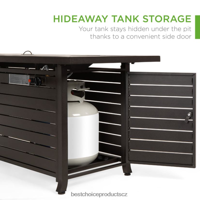 Best Choice Products 50 000 BTU obdélníkový propanový plynový krbový stůl se skladem, kryt venkovní bydlení | tmavě hnědá FF22861459