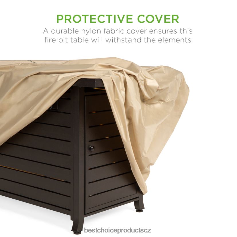 Best Choice Products 50 000 BTU obdélníkový propanový plynový krbový stůl se skladem, kryt venkovní bydlení | tmavě hnědá FF22861459