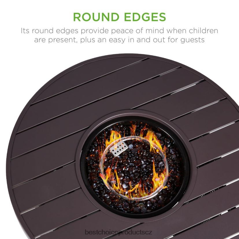 Best Choice Products kulatý stůl na ohniště, venkovní proutěné ohniště 50 000 BTU s krytem venkovní bydlení | hnědý FF22861365