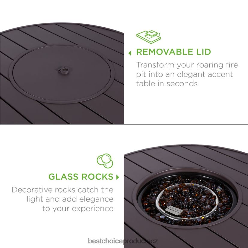 Best Choice Products kulatý stůl na ohniště, venkovní proutěné ohniště 50 000 BTU s krytem venkovní bydlení | hnědý FF22861365